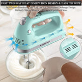 300W Hand Mixer with 5 Speeds + Turbo, 5 Stainless Steel Attachments – Powerful Kitchen Blender for Baking, GREEN